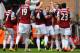 LONDON, ENGLAND - FEBRUARY 01: Kevin Nolan of West Ham United (4) celebrates with team mates and Andy Carroll (3R) after his assist as he scores their second goal during the Barclays Premier League match between West Ham United and Swansea City at Boleyn