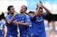 LONDON, ENGLAND - FEBRUARY 22: (L-R) Frank Lampard, Branislav Ivanovic and John Terry of Chelsea celebrate victory after the Barclays Premier League match between Chelsea and Everton at Stamford Bridge on February 22, 2014 in London, England. (Photo by