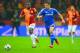 ISTANBUL, TURKEY - FEBRUARY 26: Aurelien Chedjou of Galatasaray and Cesar Azpilicueta of Chelsea compete for the ball during the UEFA Champions League Round of 16 first leg match between Galatasaray AS and Chelsea at Ali Sami Yen Arena on February 26, 20