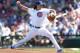 MESA, AZ - FEBRUARY 27: Starting pitcher Jeff Samardzija #29 of the Chicago Cubs pitches against the Arizona Diamondbacks during the spring training game at Cubs Park on February 27, 2014 in Mesa, Arizona (Photo by Christian Petersen/Getty Images)