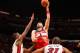 MIAMI, FL - March 10: Marcin Gortat #4 of the Washington Wizards shoots the ball against the Miami Heat at the American Airlines Arena in Miami, Florida on March 10 2014. NOTE TO USER: User expressly acknowledges and agrees that, by downloading and/or usi