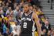 OAKLAND, CA - DECEMBER 19: Kawhi Leonard #2 of the San Antonio Spurs in a game against the Golden State Warriors on December 19, 2013 at Oracle Arena in Oakland, California. NOTE TO USER: User expressly acknowledges and agrees that, by downloading and or