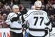 EDMONTON, AB - MARCH 9: Trevor Lewis #22 and Jeff Carter #77 of the Los Angeles Kings celebrate after a goal in a game against the Edmonton Oilers on March 9, 2014 at Rexall Place in Edmonton, Alberta, Canada. (Photo by Andy Devlin/NHLI via Getty Images)