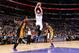 LOS ANGELES, CA - JANUARY 31: Josh McRoberts #11 of the Charlotte Bobcats shoots against the Los Angeles Lakers at STAPLES Center on January 31, 2014 in Los Angeles, California. NOTE TO USER: User expressly acknowledges and agrees that, by downloading and