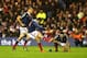 EDINBURGH, SCOTLAND - MARCH 08: Jean Marc Doussain of France kicks the last minute match winning penalty during the RBS Six Nations match between Scotland and France at Murrayfield Stadium on March 8, 2014 in Edinburgh, Scotland. (Photo by David Rogers/