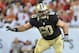 TAMPA, FL - SEPTEMBER 15: Center Brian de la Puente #60 of the New Orleans Saints sets to block against the Tampa Bay Buccaneers September 15, 2013 at Raymond James Stadium in Tampa, Florida. The Saints won 16 - 14. (Photo by Al Messerschmidt/Getty Images