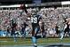 Jan 12, 2014; Charlotte, NC, USA; Carolina Panthers wide receiver Steve Smith (89) celebrates a touchdown against the San Francisco 49ers during the first half of the 2013 NFC divisional playoff football game at Bank of America Stadium. Mandatory Credit: