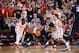 COLUMBUS, OH - JANUARY 29: Tim Frazier #23 of the Penn State Nittany Lions loses control of the ball to Shannon Scott #3 of the Ohio State Buckeyes as Aaron Craft #4 of the Buckeyes defends in the second half on January 29, 2014 at Value City Arena in Co