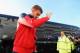 CARDIFF, WALES - NOVEMBER 30: Aaron Ramsey of Arsenal acknowledges the fans as he arrives at Cardiff City during the Barclays Premier League match between Cardiff City and Arsenal at Cardiff City Stadium on November 30, 2013 in Cardiff, Wales. (Photo by