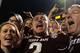 COLLEGE STATION, TX - NOVEMBER 09: Johnny Manziel #2 of the Texas A&M Aggies celebrates with fans after the Aggies defeated the Mississippi State Bulldogs 51-41 at Kyle Field on November 9, 2013 in College Station, Texas. (Photo by Scott Halleran/Getty