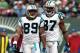 EAST RUTHERFORD, NJ - NOVEMBER 29: Steve Smith #89 and Muhsin Muhammad #87 of the Carolina Panthers look on against the New York Jets on November 29, 2009 at Giants Stadium in East Rutherford, New Jersey. The Jets defeated the Panthers 17-6. (Photo by J