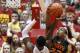AMES, IA - MARCH 8: Markel Brown #22 of the Oklahoma State Cowboys blocks a shot by DeAndre Kane #50 of the Iowa State Cyclones in overtime at Hilton Coliseum on March 8, 2014 in Ames, Iowa. Iowa State defeated Oklahoma State 85-81 in overtime. (Photo by