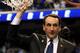 GREENSBORO, NC - MARCH 13: Head coach Mike Krzyzewski of the Duke Blue Devils cuts down the net after defeating the North Carolina Tar Heels 75-58 in the championship game of the 2011 ACC men's basketball tournament at the Greensboro Coliseum on March 13