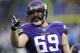 MINNEAPOLIS, MN - DECEMBER 29: Jared Allen #69 of the Minnesota Vikings looks on before the game against the Detroit Lions on December 29, 2013 at Mall of America Field at the Hubert H. Humphrey Metrodome in Minneapolis, Minnesota. (Photo by Hannah Foslie