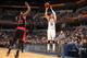 MEMPHIS, TN - NOVEMBER 13: Mike Miller #13 of the Memphis Grizzlies shoots a three pointer against Rudy Gay #22 of the Toronto Raptors on November 13, 2013 at FedExForum in Memphis, Tennessee. NOTE TO USER: User expressly acknowledges and agrees that, by