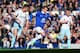 LIVERPOOL, ENGLAND - MARCH 01: Gerard Deulofeu of Everton breaks past George McCartney (L) of West Ham United during the Barclays Premier League match between Everton and West Ham United at Goodison Park on March 1, 2014 in Liverpool, England. (Photo by