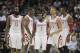 Mar 7, 2014; Houston, TX, USA; Houston Rockets shooting guard James Harden (13), power forward Terrence Jones (6), point guard Patrick Beverley (2), small forward Chandler Parsons (25), and center Dwight Howard (12) on the court during the third quarter a
