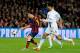 Messi lofts the ball past Joe Hart.