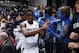 CINCINNATI, OH - JANUARY 9: Semaj Christon #0 of the Xavier Musketeers celebrates with fans after the game against the Marquette Golden Eagles at Cintas Center on January 9, 2014 in Cincinnati, Ohio. Xavier won the game 86-79. (Photo by Joe Robbins/Getty