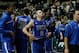 Dec 17, 2013; Tampa, FL, USA; Florida Gulf Coast Eagles guard Brett Comer (0) reacts after he made a basket after time expired during oevtime against the South Florida Bulls at USF Sun Dome. South Florida Bulls defeated the Florida Gulf Coast Eagles 68-66