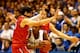 DURHAM, NC - NOVEMBER 08: Chris Czerapowicz #35 and teammate Tyler Kalinoski #4 of the Davidson Wildcats trap Rasheed Sulaimon #14 of the Duke Blue Devils during their game at Cameron Indoor Stadium on November 8, 2013 in Durham, North Carolina. (Photo