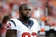 Oct 20, 2013; Kansas City, MO, USA; Houston Texans nose tackle Earl Mitchell (92) against the Kansas City Chiefs in the first half at Arrowhead Stadium. The Chiefs won 17-16. Mandatory Credit: John Rieger-USA TODAY Sports