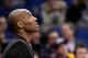 Jan 24, 2014; Orlando, FL, USA; Los Angeles Lakers shooting guard Kobe Bryant (24) against the Orlando Magic during the second quarter at Amway Center. Mandatory Credit: Kim Klement-USA TODAY Sportsw