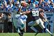 CHARLOTTE, NC - OCTOBER 21: Anthony Spencer #93 of the Dallas Cowboys presures Cam Newton #1 of the Carolina Panthers during play at Bank of America Stadium on October 21, 2012 in Charlotte, North Carolina. The Cowboys won 19-14. (Photo by Grant Halverson