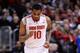 COLUMBUS, OH - DECEMBER 18: LaQuinton Ross #10 of the Ohio State Buckeyes celebrates in the first half after sinking a three-point shot against the Delaware Blue Hens on December 18, 2013 at Value City Arena in Columbus, Ohio. Ohio State defeated Delawar