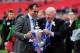 LONDON, ENGLAND - MAY 11: (L-R) Manager Roberto Martinez of Wigan Athletic and Wigan chairman Dave Whelan celebrate with the trophy following his team's 1-0 victory during the FA Cup with Budweiser Final between Manchester City and Wigan Athletic at Wemb