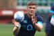 TWICKENHAM, ENGLAND - MARCH 11: Owen Farrell catches the ball during the England training session held at Twickenham Stadium on March 11, 2014 in Twickenham, England. (Photo by David Rogers/Getty Images)
