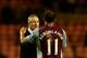 SUNDERLAND, ENGLAND - JANUARY 01: Manager Paul Lambert of Aston Villa congratulates Gabriel Agbonlahor of Aston Villa after victory in the Barclays Premier League match between Sunderland and Aston Villa at Stadium of Light on January 1, 2014 in Sunderla