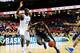 Mar 14, 2014; Atlanta, GA, USA; LSU Tigers forward Johnny O'Bryant III (2) tries to get the ball past Kentucky Wildcats forward Julius Randle (30) during the first half in the quarterfinals of the SEC college basketball tournament at Georgia Dome. Mandat