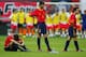 GWANGJU - JUNE 22: Joaquin (left) of Spain is dejected as he misses the penalty that loses the penalty shoot-out during the FIFA World Cup Finals 2002 Quarter Finals match between Spain and South Korea played at the Gwangju World Cup Stadium, in Gwangju,