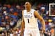 GREENSBORO, NC - MARCH 14: Jabari Parker #1 of the Duke Blue Devils reacts against the Clemson Tigers during the quarterfinals of the 2014 Men's ACC Basketball Tournament at Greensboro Coliseum on March 14, 2014 in Greensboro, North Carolina. (Photo by