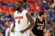 ATLANTA, GA - MARCH 14: Patric Young #4 of the Florida Gators reacts after a basket against the Missouri Tigers during the quarterfinals of the SEC Men's Basketball Tournament at Georgia Dome on March 14, 2014 in Atlanta, Georgia. (Photo by Kevin C. Cox