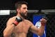 Aug 28, 2013; Indianapolis, IN, USA; Carlos Condit (pictured) fights Martin Kampmann during UFC Fight NIght 27 at Bankers Life Fieldhouse. Mandatory Credit: Pat Lovell-USA TODAY Sports