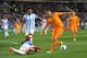 MALAGA, SPAIN - MARCH 15: Karim Benzema (R) of Real Madrid FC gets past a fallen Sergio Sanchez of Malaga during the La Liga match between Malaga and Real Madrid at La Rosaleda Stadium on March 15, 2014 in Malaga, Spain. (Photo by Denis Doyle/Getty Ima