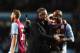 Lambert celebrates with goalscorer Fabian Delph