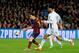 Messi scores against Manchester City in the Champions League.