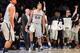 Mar 13, 2014; New York, NY, USA; Xavier Musketeers forward Justin Martin (20) reacts after hitting a three point shot against the Marquette Golden Eagles during the second half of a game in the second round of the Big East college basketball tournament at