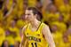 ANN ARBOR, MI - FEBRUARY 23: Nik Stauskas #11 of the Michigan Wolverines reacts during the second half while playing the Michigan State Spartans at Crisler Center on February 23, 2014 in Ann Arbor, Michigan. Michigan won the game 79-70. (Photo by Gregory