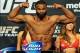 Nov 15, 2013; Las Vegas, NV, USA; UFC fighter Tyron Woodley participates in the official weigh-in of UFC 167 at MGM Grand Garden Arena. Mandatory Credit: Stephen R. Sylvanie-USA TODAY Sports