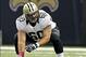 October 7, 2012; New Orleans, LA, USA; New Orleans Saints center Brian De La Puente (60) during the first quarter of a game against the San Diego Chargers at the Mercedes-Benz Superdome. Mandatory Credit: Derick E. Hingle-USA TODAY Sports