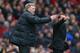 MANCHESTER, ENGLAND - MARCH 16: Manchester United Manager David Moyes reacts during the Barclays Premier League match between Manchester United and Liverpool at Old Trafford on March 16, 2014 in Manchester, England. (Photo by Alex Livesey/Getty Images)