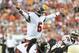 TAMPA, FL - SEPTEMBER 15: Quarterback Josh Freeman #5 of the Tampa Bay Buccaneers directs play against the New Orleans Saints September 15, 2013 at Raymond James Stadium in Tampa, Florida. The Saints won 16 - 14. (Photo by Al Messerschmidt/Getty Images)