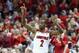 LOUISVILLE, KY - MARCH 08: Russ Smith #2 of the Louisville Cardinals waves to the crowd after leaving the game for the last time against the Connecticut Huskies at KFC YUM! Center on March 8, 2014 in Louisville, Kentucky. It was senior day and it was Sm