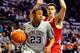 UNIVERSITY PARK, PA - MARCH 02: Tim Frazier #23 of the Penn State Nittany Lions drives to the basket around Bronson Koenig #24 of the Wisconsin Badgers during the first half at the Bryce Jordan Center on March 2, 2014 in University Park, Pennsylvania. (