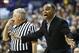 Jan 8, 2014; Storrs, CT, USA; Harvard Crimson head coach Tommy Amaker watches from the sideline as they take on the Connecticut Huskies in the first half at Harry A. Gampel Pavilion. Mandatory Credit: David Butler II-USA TODAY Sports