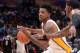 LOS ANGELES, CA - FEBRUARY 23: Nick Young #0 of the Los Angeles Lakers drives against the Brooklyn Nets at STAPLES Center on February 23, 2014 in Los Angeles, California. NOTE TO USER: User expressly acknowledges and agrees that, by downloading and/or usi